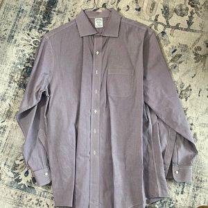 Brooks brother’s dress shirt. Red/white/blue check pattern. Size 17/34